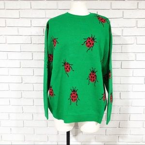Asos Knit Lady Bug Green Sweater